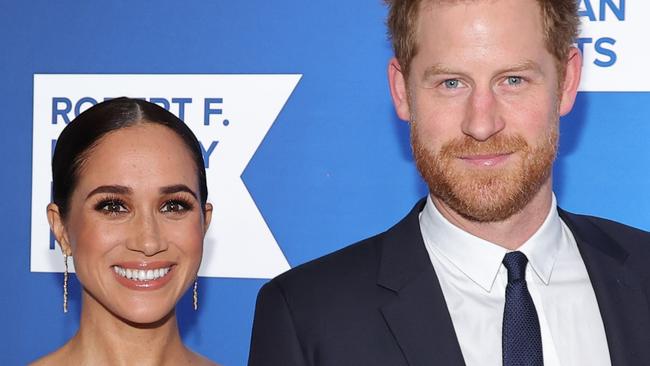 Prince Harry with his wife, Meghan Markle. Picture: Mike Coppola/Getty Images