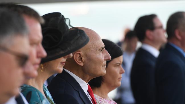 NT Administrator Hugh Heggie at the 81st commemoration of the Bombing of Darwin at USS Peary Memorial. Picture: (A) manda Parkinson