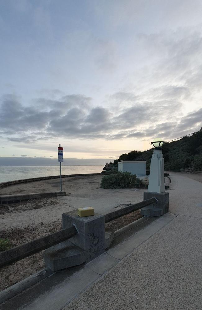 The box was found perched on a concrete pillar at Eastern Beach.