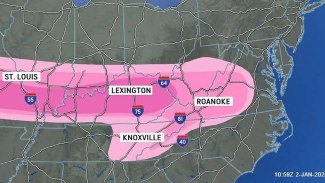 NSFW US weather map has Americans in a lather. Picture: AccuWeather/X.