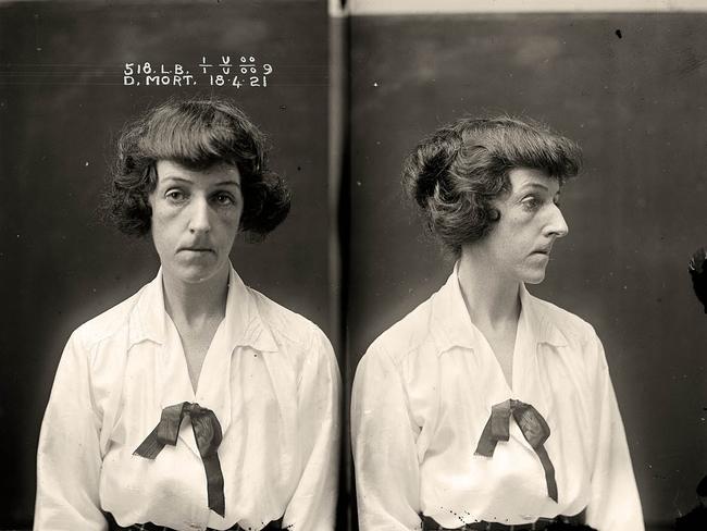 A police photo of Dorothy Mort upon her incarceration after being found not guilty by way of insanity of Claude Tozer’s murder.