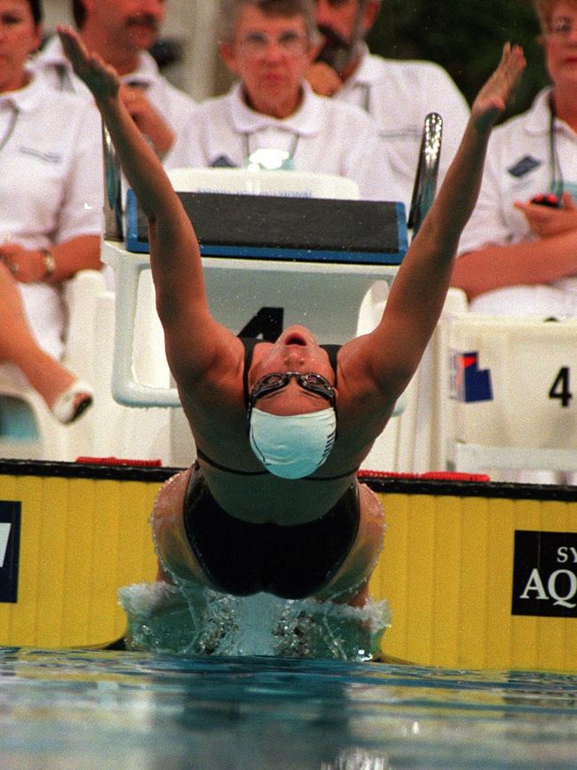 Nicole Stevenson during Australian Olympic swimming trials in 1996.