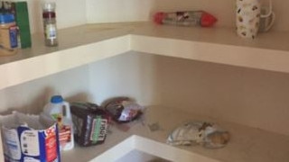 The kitchen pantry of a Gold Coast home where two teenage brothers live in residential care under Child Safety.