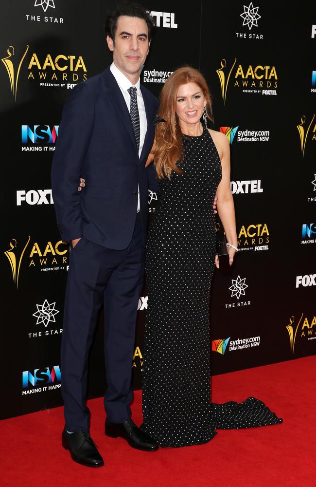 Sacha Baron Cohen and Isla Fisher at the 6th AACTA Awards ceremony. Picture: Christian Gilles