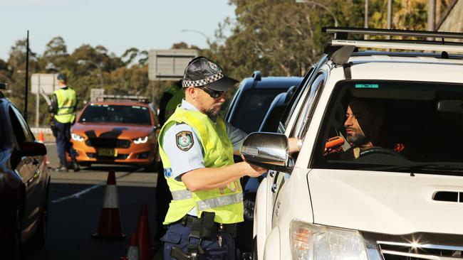 A NSW Police officer conducting an RBT. File image.