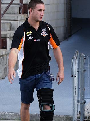  West Tigers NRL player Tim Moltzen suffered a season ending knee injury in 2013.