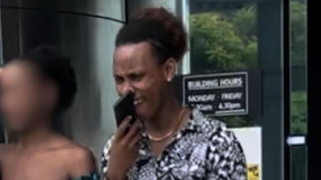 NDIS support worker Reagan Kubai, 23, left Southport Magistrates Court after being sentenced for waving a knife around in a Surfers Paradise restaurant. Picture: Emily Walker