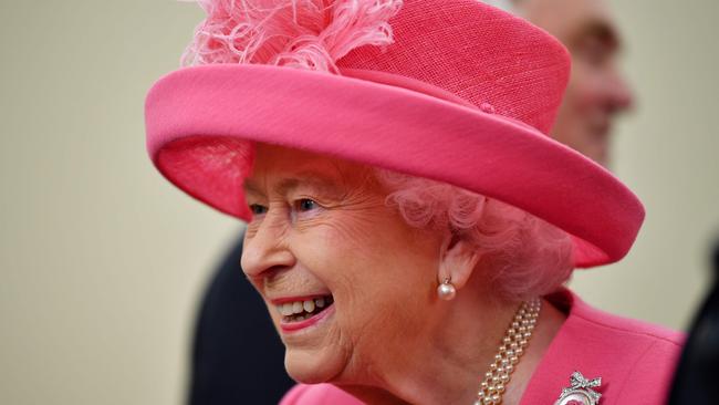 Britain's Queen Elizabeth II was all smiles during her visit with Mr Trump. Picture: AP