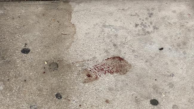 A bloodied footprint was at the scene. Picture: Katrina Muhsin/ 10 News First Picture: Katrina Muhsin/10 NEWS FIRST