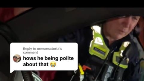 The officer is heard saying: ‘You look like an absolute goose, mate. That’s what you look like, mate. And I’m being polite about that.’ Picture: TikTok