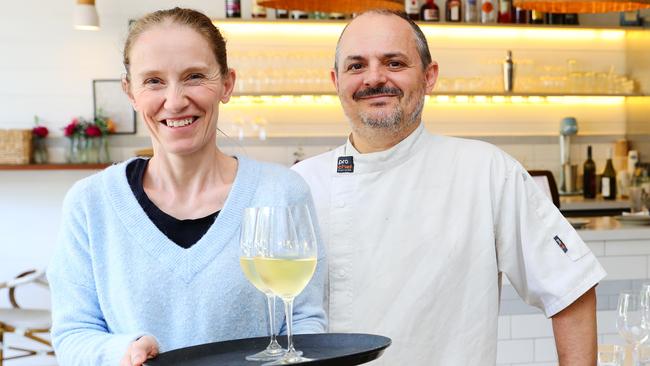 Husband and Wife team Karin Doldl and Frank Boulay from Periwinkle Restaurant at Peregian Beach. Picture: Lachie Millard