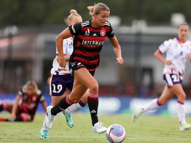 Western Sydney Wanderers Sophie Harding said it was a big jump from the ALW to the Matildas team environment. Picture: Mark Kolbe/Getty Images