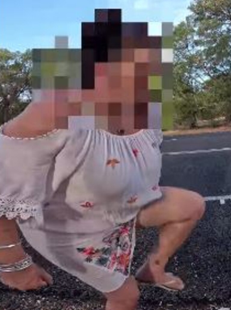 The stranger appeared to spit and stomp on the ground at the man. Picture: Instagram / @catman6701