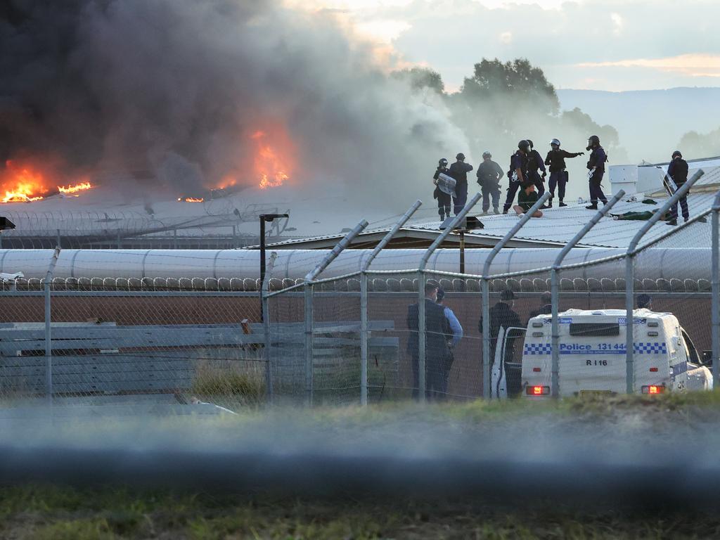 Several inmates lit fires while others armed themselves with makeshift weapons. Picture: Justin Lloyd