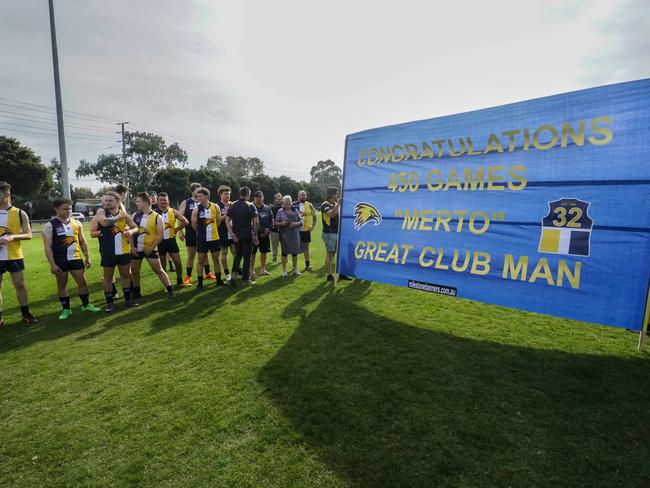 The banner the club prepared for Tony Mertis. Picture: Valeriu Campan