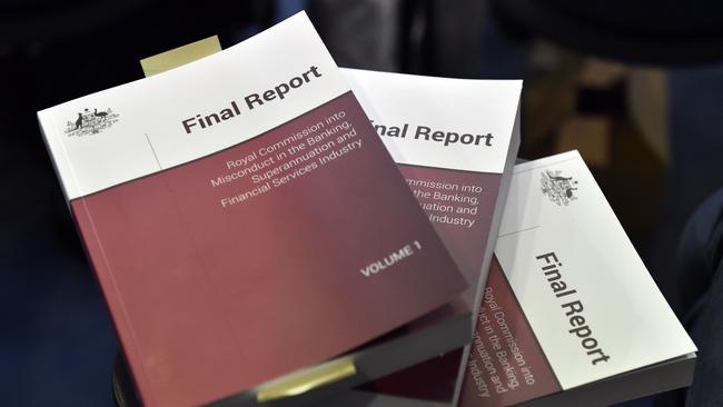 At 326 pages across three volumes, the final report from Hayne made 76 separate recommendations for the government to clean up the financial sector. Picture: AAP