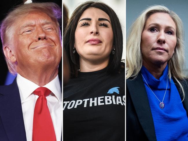 Former US President Donald Trump; Conservative activist Laura Loomer; Rep. Marjorie Taylor Greene of Georgia