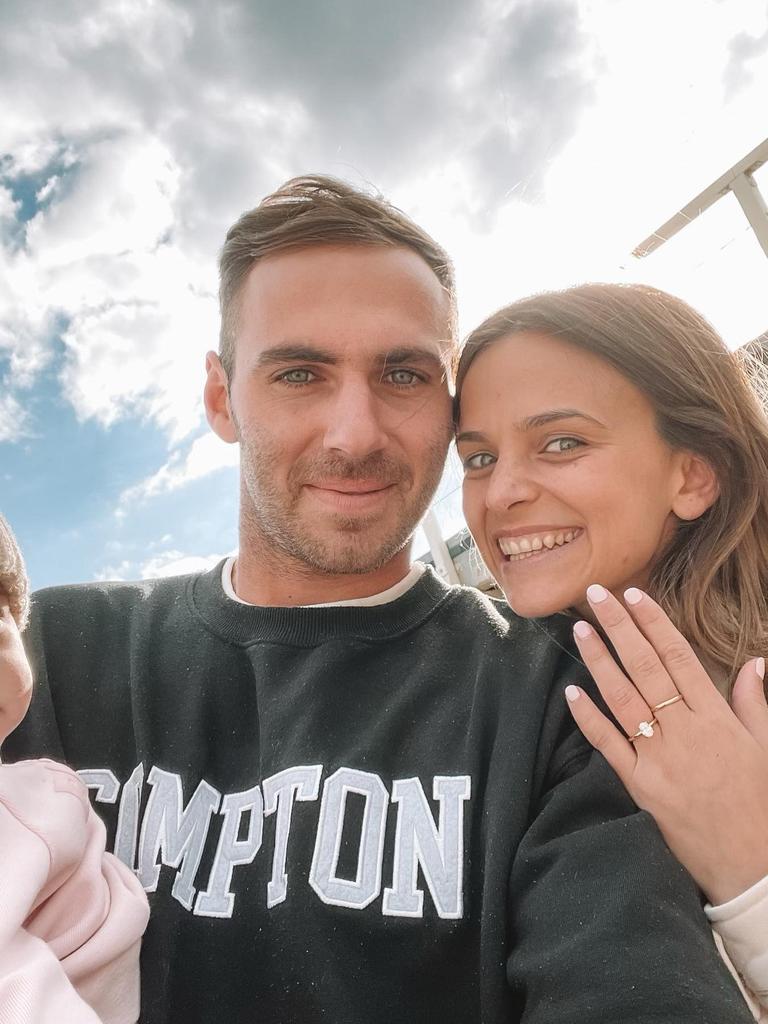 Jeremy Finlayson announces his engagement to partner Kellie Gardner on Instagram. "Can't wait for this next stage of life ". Picture: @jezzafinlayson31/Instagram.