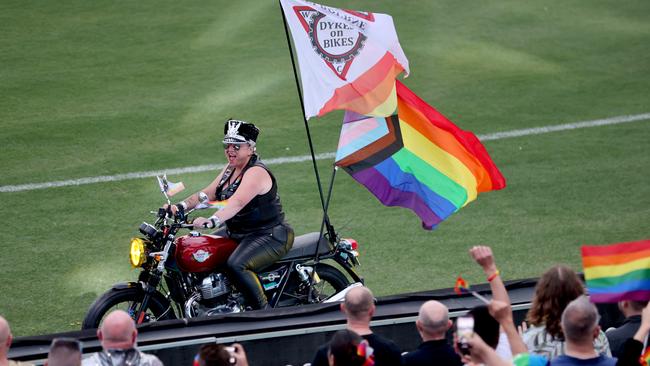 Dykes on Bikes kicked off the event as per tradition. Picture: Damian Shaw