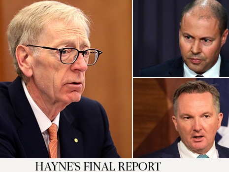 Kenneth Hayne, Josh Frydenberg and Chris Bowen.