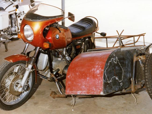 Cold Case - Police are reviewing the Cold Case triple murder of Karen Edwards, Tim Thomson and Gordon Twaddle at Spear Creek near Mt Isa in 1978.Tim Thomson's 1977 BMW R100S motorcycle with homemade sidecar. The bike had SA plates and was recovered two weeks after their bodies were discovered.