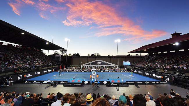 Centre court of Memorial Drive for the World Tennis Challenge this week. Picture: Daniel Kalisz/Getty Images