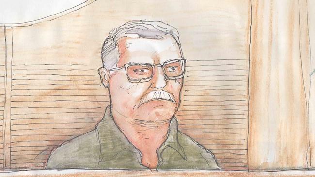 Court sketch of Adrian Mahoney.