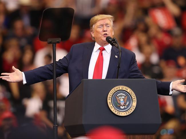 SUNRISE, FLORIDA - NOVEMBER 26: U.S. President Donald Trump speaks during a homecoming campaign rally at the BB&T Center on November 26, 2019 in Sunrise, Florida. President Trump continues to campaign for re-election in the 2020 presidential race. (Photo by Joe Raedle/Getty Images)