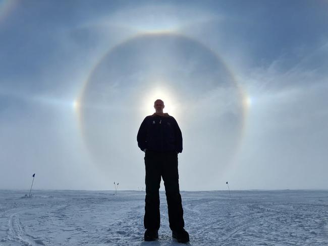 Adelaide scientist Dr Gary Hill spent two months at South Pole working on IceCube project. Picture: NSF/IceCube/Gary Hill.,