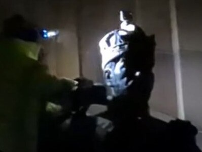 Vandals remove the head from a statue of King George V at Kings Domain. Picture: Instagram