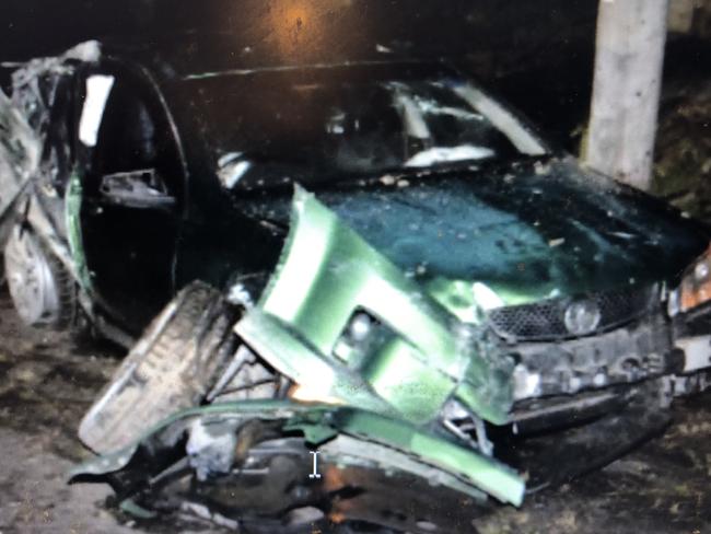 The car that Barney Wakes-Miller, 17, of Oxford Falls was fatally injured in when it crashed at Elanora Heights in July, 2020. Picture: Supplied