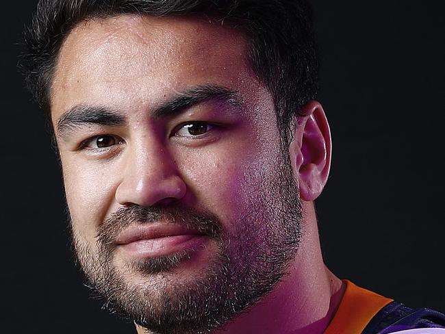 MELBOURNE, AUSTRALIA - SEPTEMBER 24: Jahrome Hughes of the Storm poses for a photograph during a Melbourne Storm NRL training session on September 24, 2019 in Melbourne, Australia. (Photo by Daniel Pockett/Getty Images)