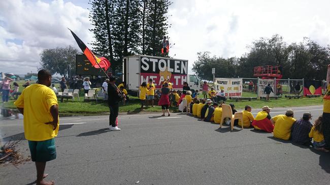 Protesters halted the Queen's baton this morning: Picture Jerard Williams