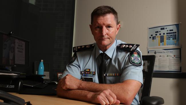 Chief Superintendent Mark Wheeler at work at Surfers Paradise Police HQ. Picture: Glenn Hampson.