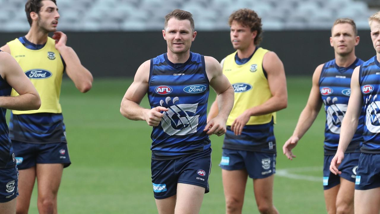 Patrick Dangerfield at Geelong Cats training. Picture: Peter Ristevski