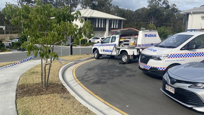 Police at Cox Rd in Pimpama after Bowden’s execution-style killing. Picture: Jacob Miley.