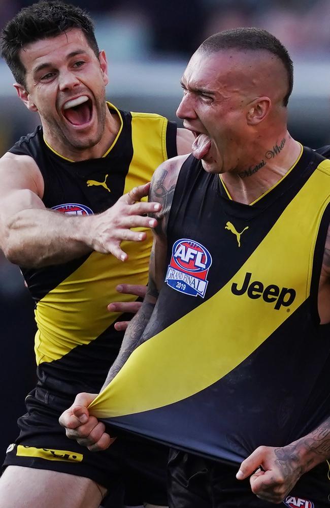 Martin’s famous celebration in the 2019 grand final. Picture: AAP Image/Michael Dodge