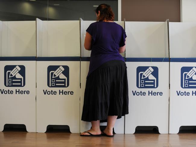 Generic images of ballot box  /  voting booth  /  election  /  voter / NSW.