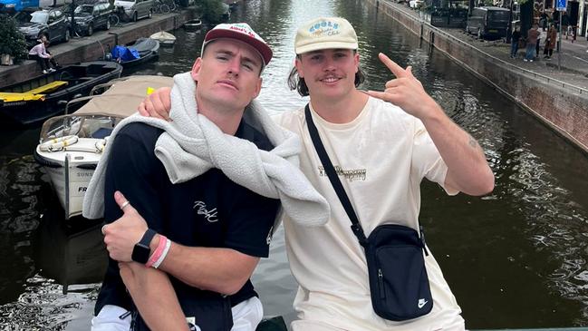 Liam Hampson (right) with AJ Brimson in Amsterdam.