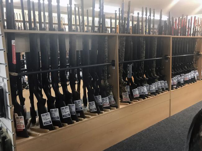 A massive selection of military specification weapons are still available for sale at Christchurch's largest gun shop. Picture: News Corp Australia