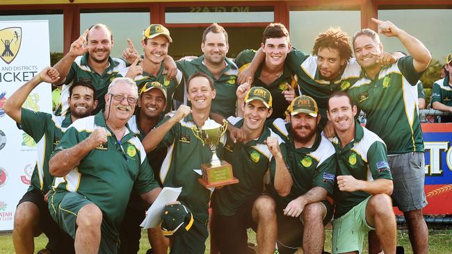 PINT celebreate a T20 grand final win over Waratah in 2015. Picture: Helen Orr.