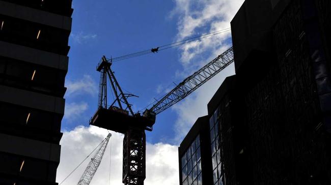 Residential and comercial buildings under construction in Sydney's CBD, Monday, June 2, 2014. House prices have suffered their largest monthly fall in five years, with the federal budget a likely contributor. . Picture: AAP Image - Joel Carrett