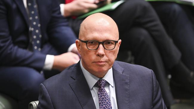 Peter Dutton accused the Prime Minister of ‘being tricky’. Picture: NCA NewsWire / Martin Ollman