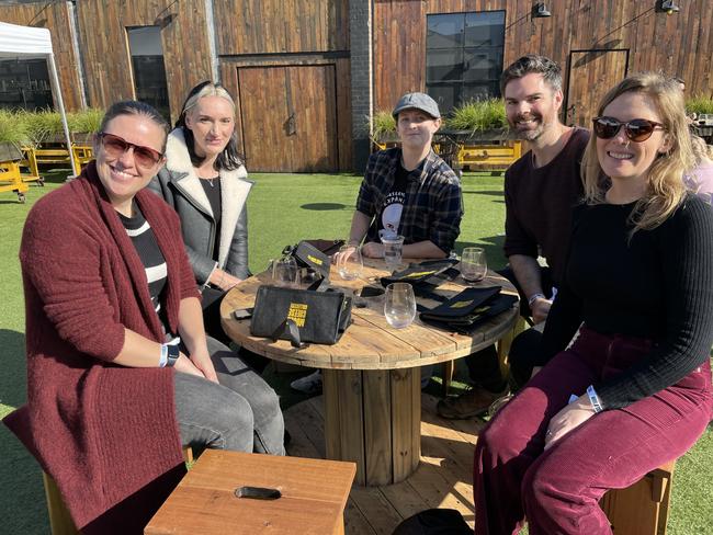 Lou Hutton, Amelia Adey, Matt Bohea, Liz Cocc and Michelle Buchanan at the 2023 Mould Cheese Festival in Melbourne. Picture: Himangi Singh.