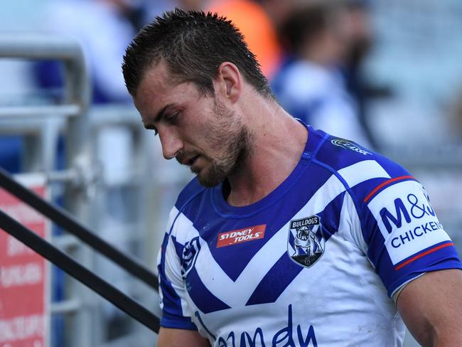 Kieran Foran Injury 2020 NRL Round 17 - Canterbury-Bankstown Bulldogs v Gold Coast Titans, ANZ Stadium, 2020-09-05. Digital image by Grant Trouville Ã¯Â¿Â½ NRL Photos