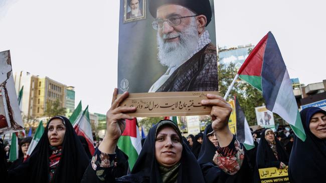 Iranians celebrated the weekend’s attack on Israel in central Tehran. Picture: Atta Kenare/AFP