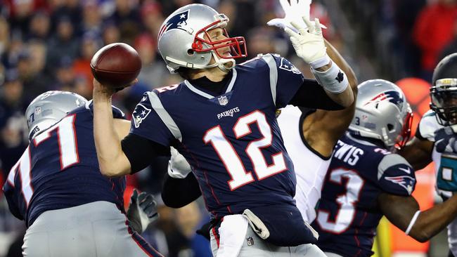 Patriots quarterback Tom Brady looks to pass against Jacksonville Jaguars. Picture: AFP