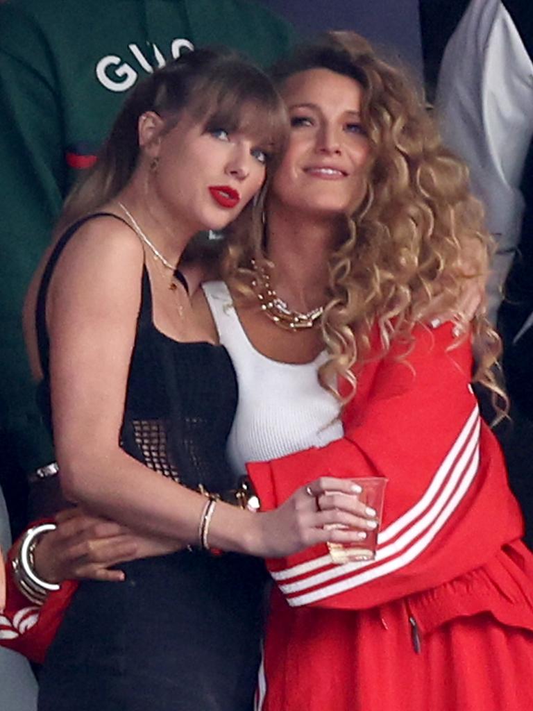 Swift and Lively – pictured at the 2024 Super Bowl – have been friends since 2015. Picture: Getty