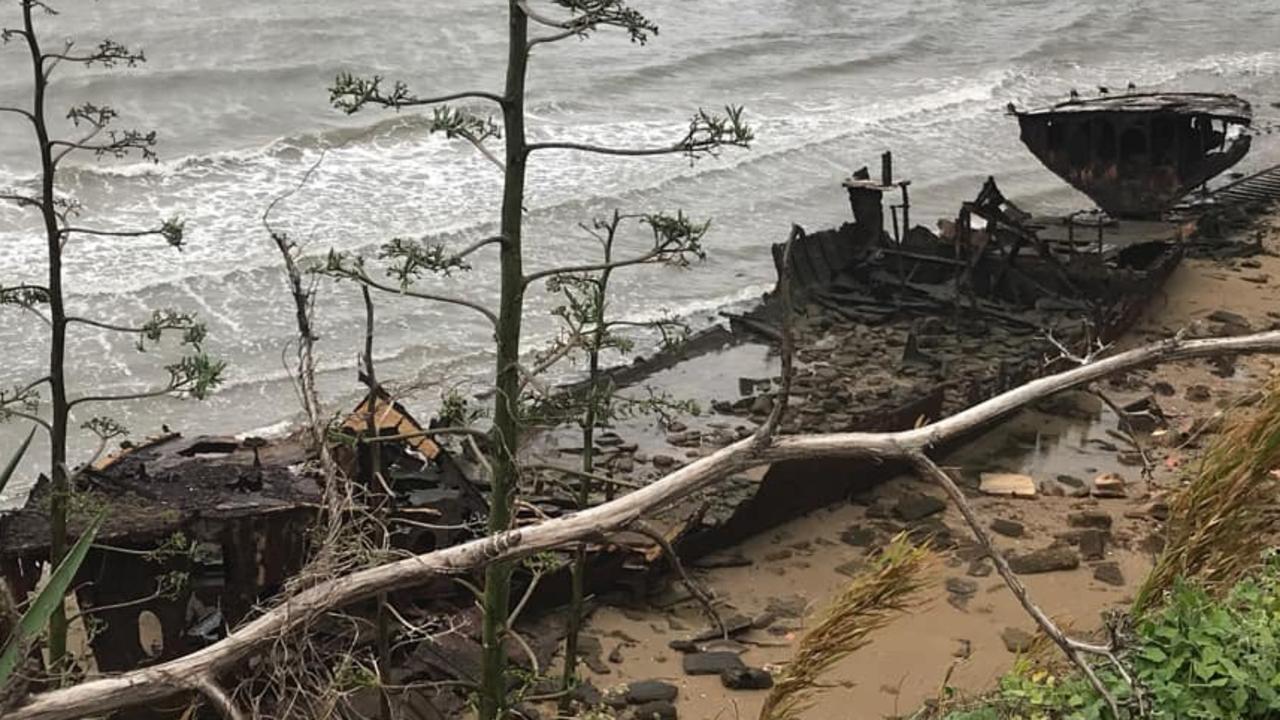 Cassie Greco took this photo of the Gayundah wreck which took a beating during the king tides. FOR REDCLIFFE HERALD