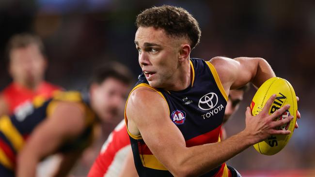 Lachie Sholl is without a contract for 2025. Picture: Sarah Reed/AFL Photos via Getty Images